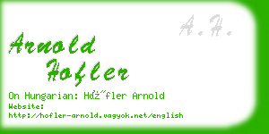 arnold hofler business card